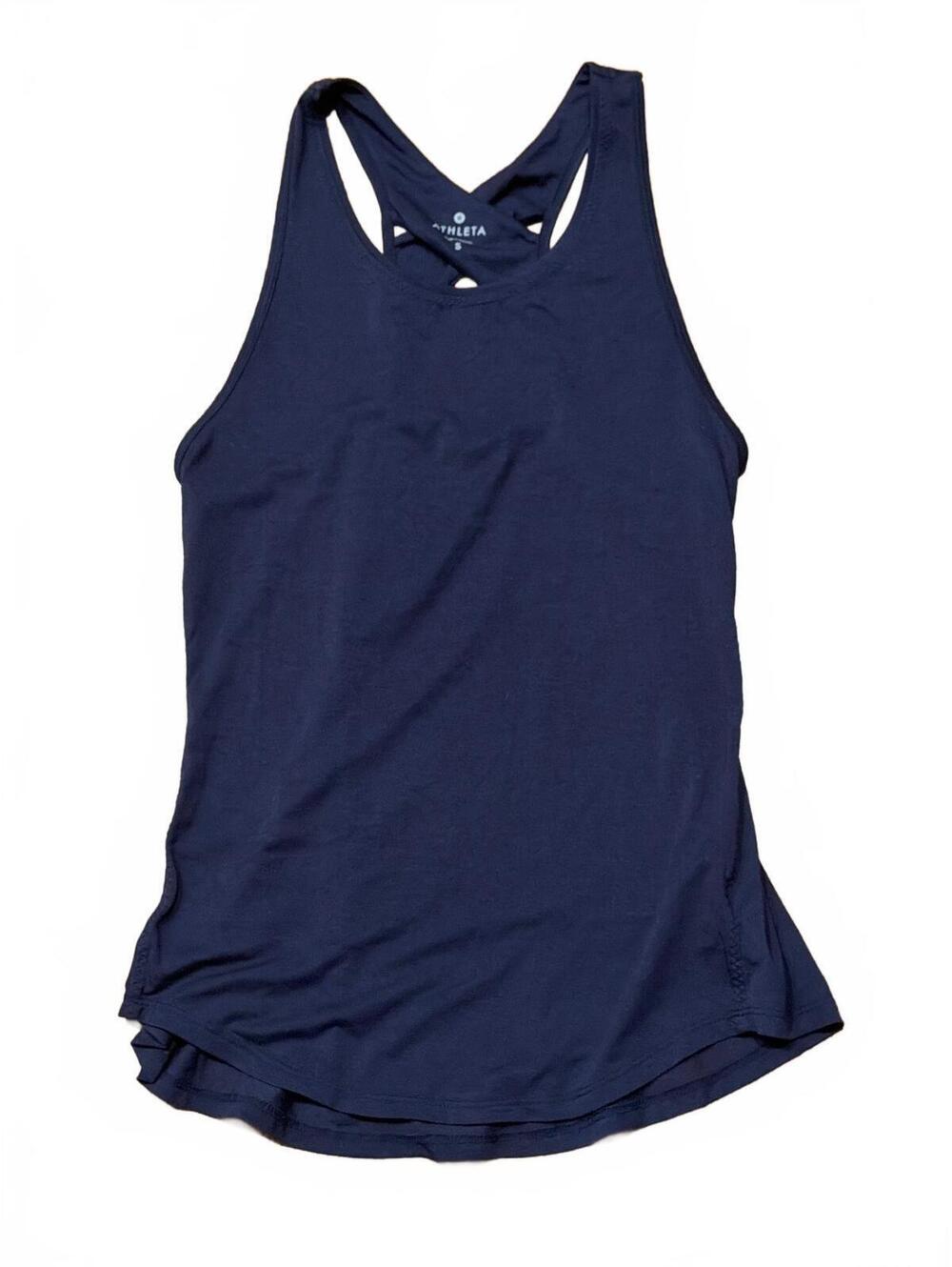 Athleta Yogini Womens Navy Blue Crisscross Back Active Tank Top 591374-11 Small